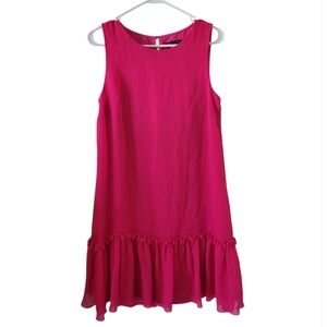 Tommy Hilfiger Pink Chiffon Ruffled Sleeveless Dress